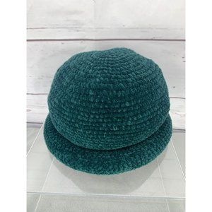 August Velvet Green Bowler Style Rolled‎ Acrylic Hat